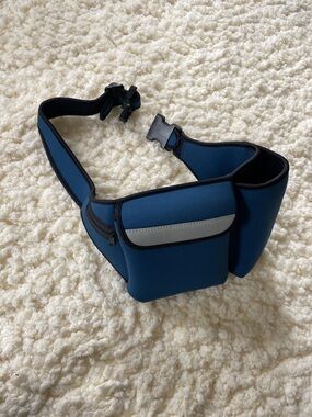Men's Blue Neoprene Waist Bag with Reflective Trim